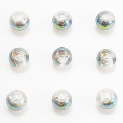 Glass Smooth Spacer Beads 8mm 10mm Large Hole Electroplated 50pcs 11