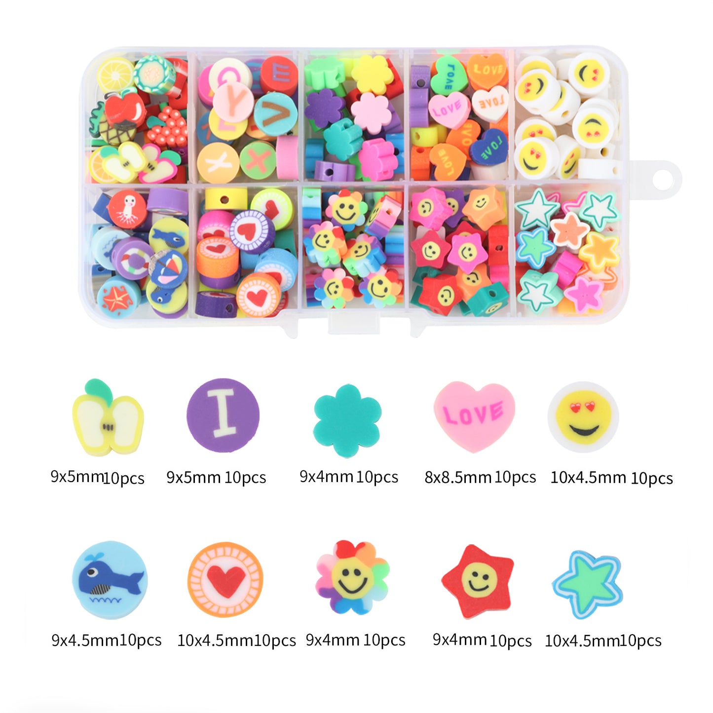Cartoon Flat Clay Beads Polymer Colorful Mixed Designs 2boxes 5