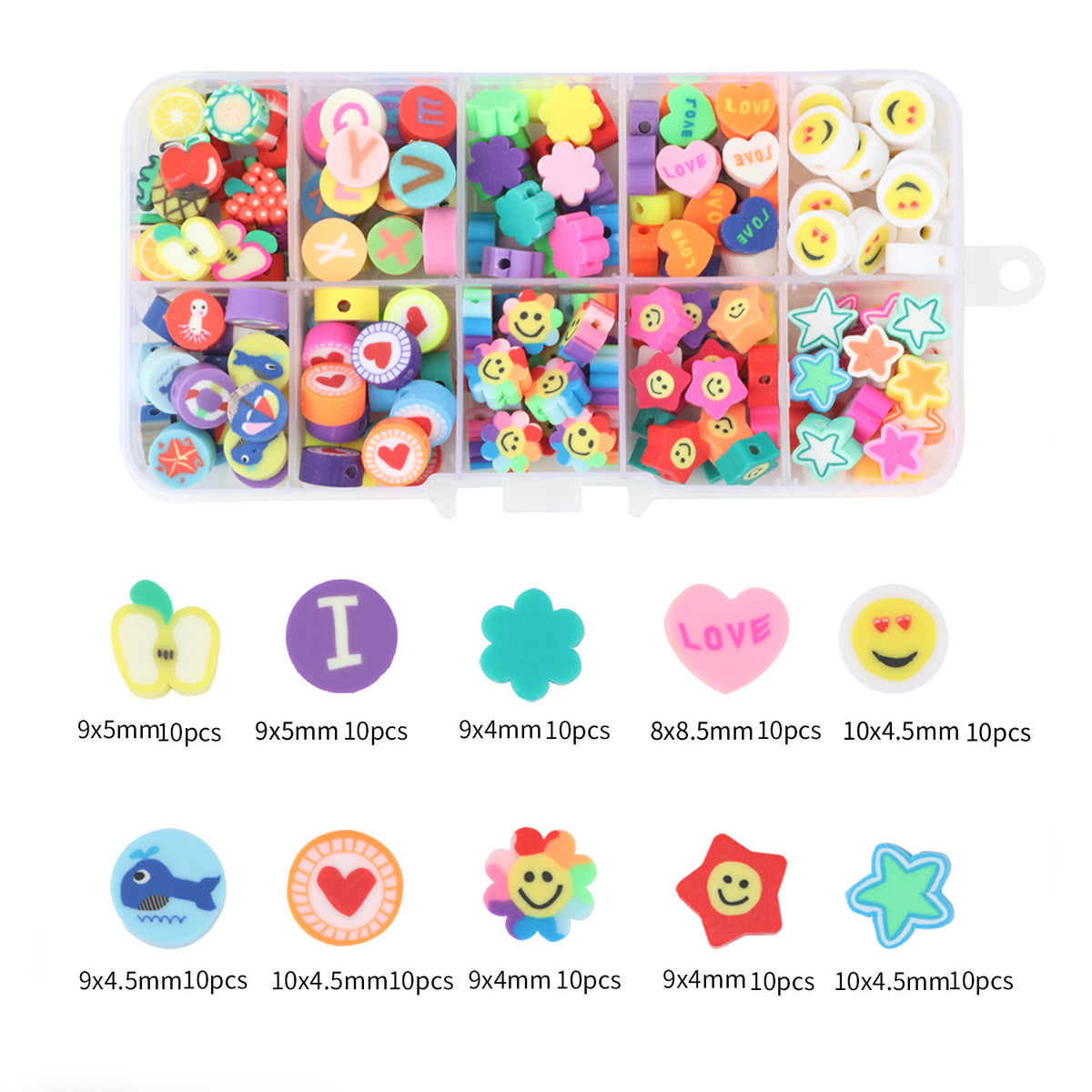 Cartoon Flat Clay Beads Polymer Colorful Mixed Designs 2boxes 5