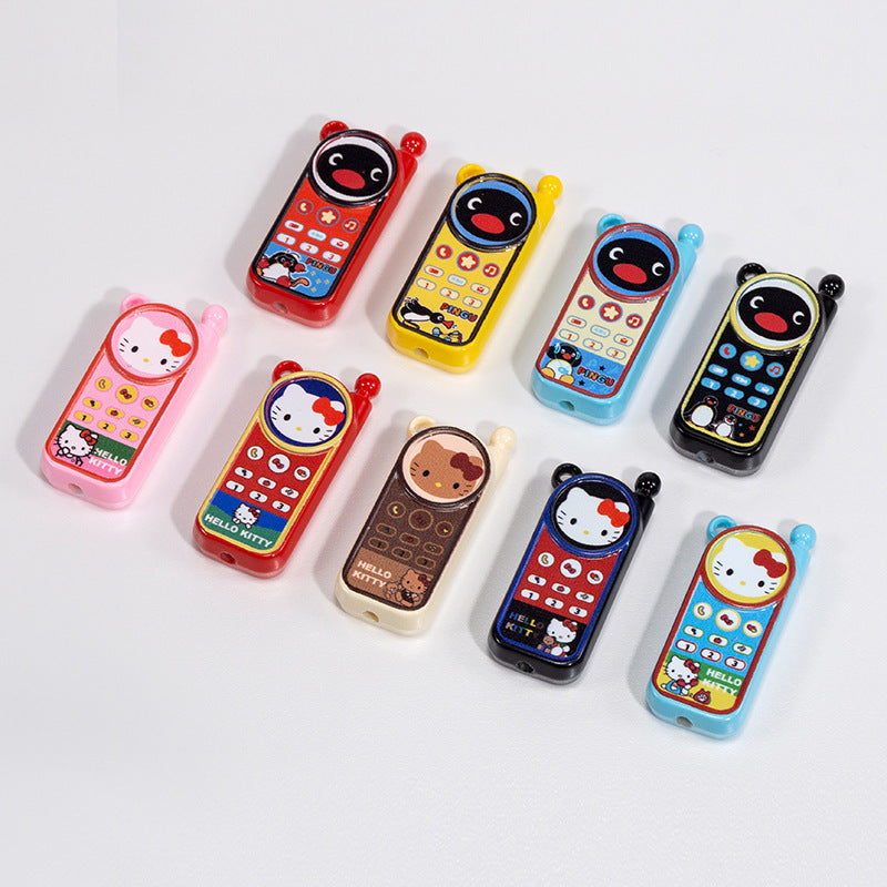 Hello KT & Pingu Phone Acrylic Square Beads 40mm 10pcs