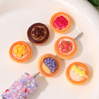 Fruit Tart Resin Beads 20mm Glossy Miniature Bakery 10pcs 2