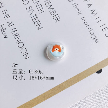 Hand Painted Irregular Shaped Acrylic Beads Imitation Pearl 10pcs 10