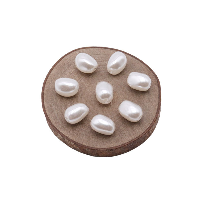 Imitation Pearl Irregular Cuboid Acrylic Beads 7mm White 500pcs 3