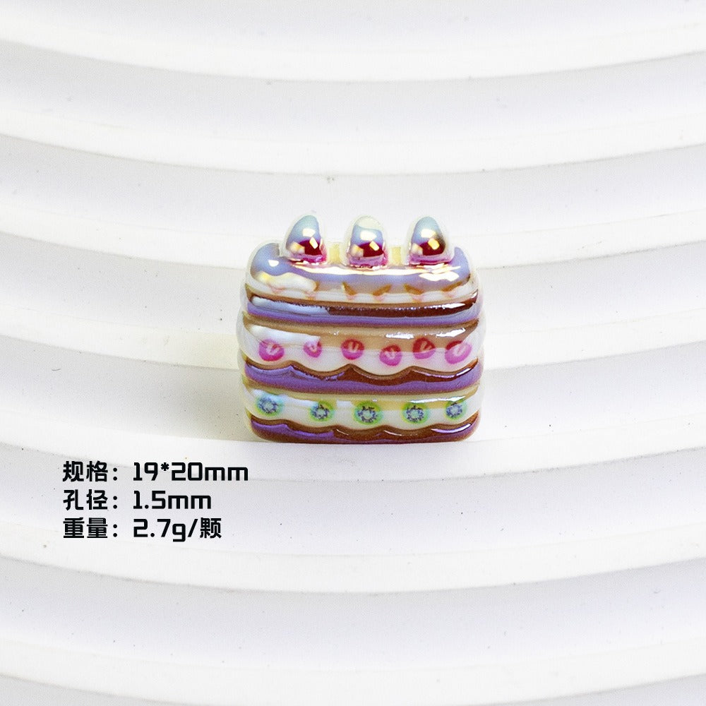 Glossy Fast Food Resin Beads Playful Miniature Set 10pcs 9