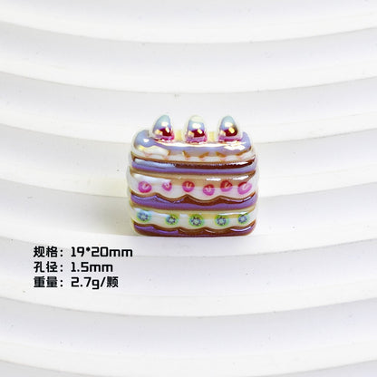 Glossy Fast Food Resin Beads Playful Miniature Set 10pcs 9