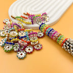Alloy Wave Spacer Beads 12mm Immitation Pearl 100pcs 2