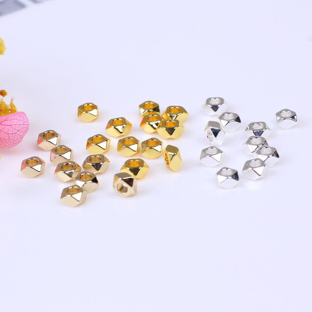 Brass Flat Rhombus Spacer Beads 2.5*4mm 50pcs 2