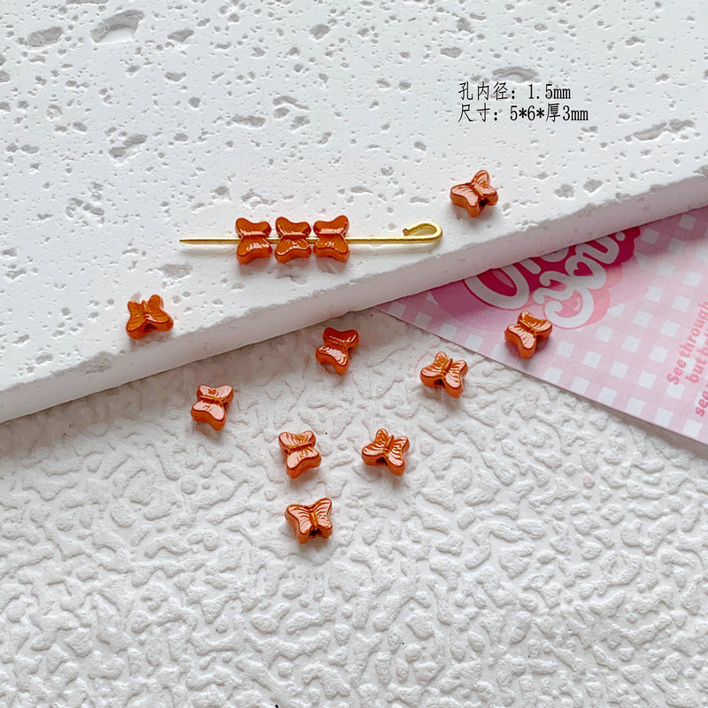 Star Butterfly Metal Beads 5mm Candy Colored Baked Painted 20pcs 10