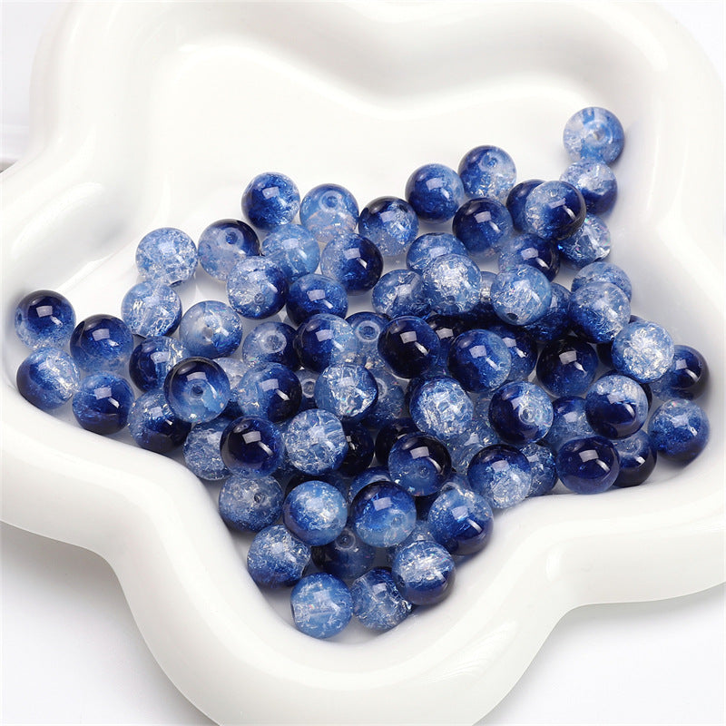 Crackle Round Glass Beads 8mm Multicolor Mixed 30pcs 17