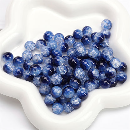 Crackle Round Glass Beads 8mm Multicolor Mixed 30pcs 17
