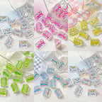 Lampwork Prism Glass Beads 12mm Hand Painted Dopamine Polka Dotted 5pcs 2