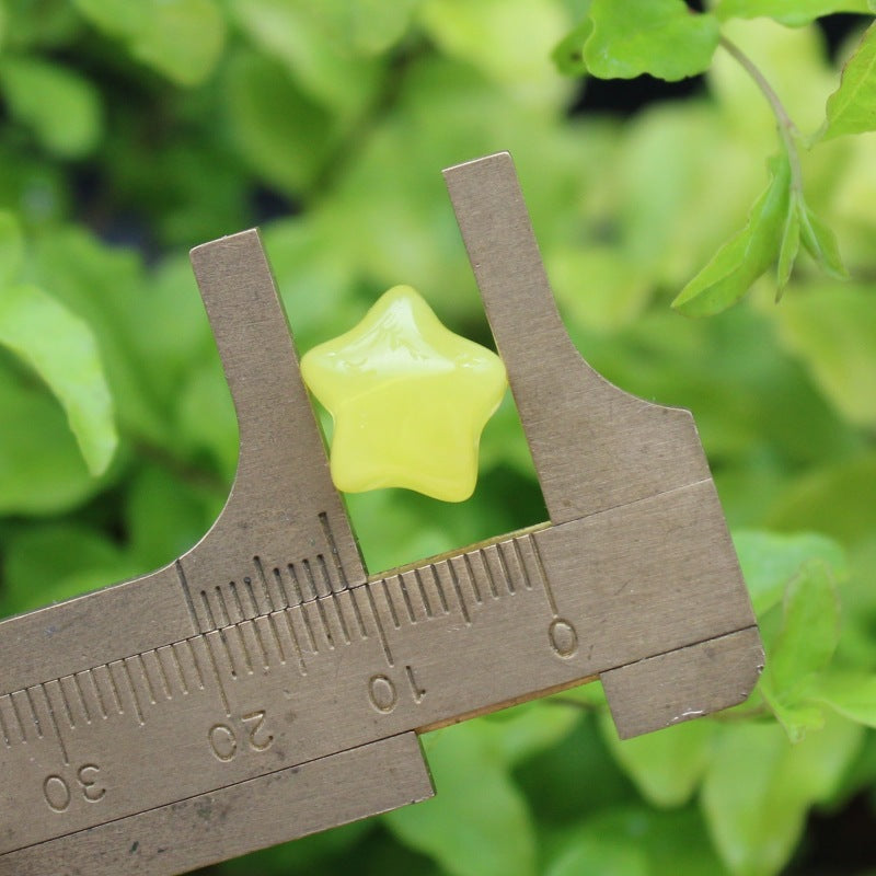 Imitation Beeswax Star Resin Beads 12mm Warm Yellow 50pcs 2