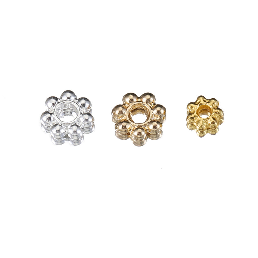 Brass Flower Spacer Beads 4-6mm Tiny Snow Design 50pcs 5