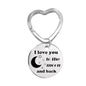 Stainless Steel Star Moon I Love You Inspirational Keychain 8