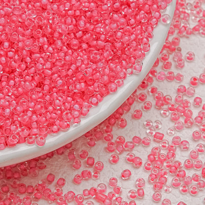 Dyed Core Seed Glass Beads 3mm Translucent Mixed Colors 26