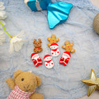 Silicone Focal Beads Christmas Santa Claus Snowman Reindeer 20pcs 2
