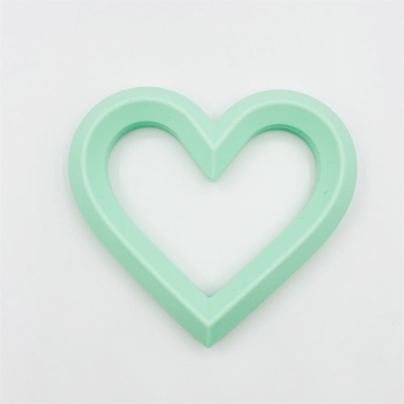 Heart 80mm Silicone Beads Solid Colors Matte Finish 3pcs 11
