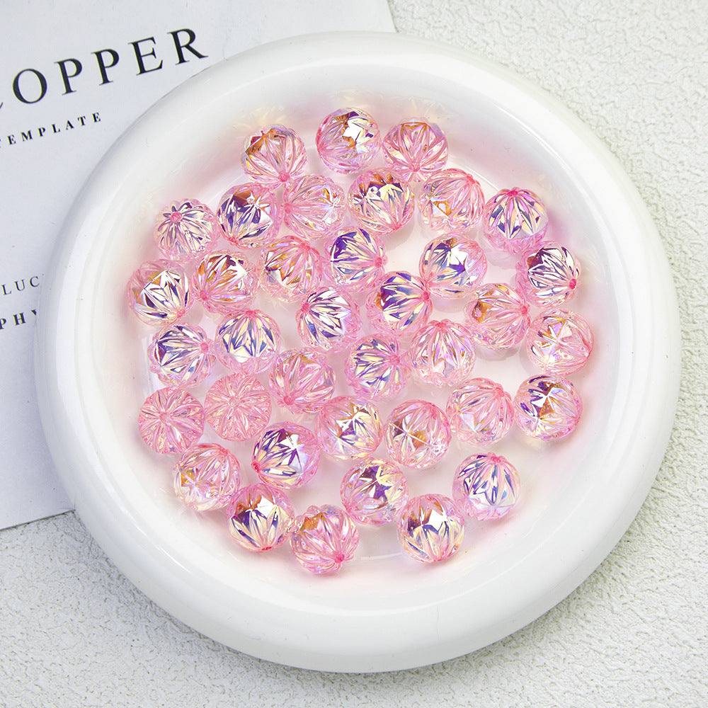 Transparent Flat Fireworks Acrylic Beads 15mm Sparkling Mixed 20pcs 8