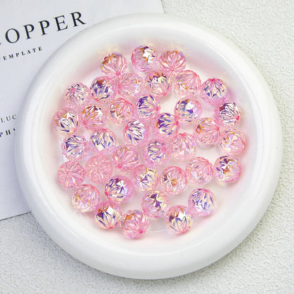 Transparent Flat Fireworks Acrylic Beads 15mm Sparkling Mixed 20pcs 8