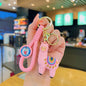 Rainbow Alpaca Keychain Soft Rubber Pastel Colors 7