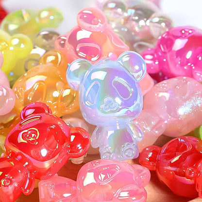 Transparent Bear Acrylic Beads 20-34mm Glossy Translucent 30pcs 6