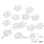 Transparent Chubby Five-Petal Flower Acrylic Beads 15mm Colorful 20pcs 6