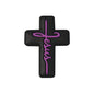 Silicone Focal Beads Jesus Cross Black White Script Text 20pcs 4