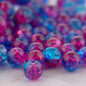 Crackle Glass Beads Round 10mm Dual Color Mixed 80pcs 24