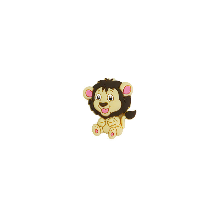 Silicone Focal Beads Animal Lion Cub Sitting Pose 10pcs 8