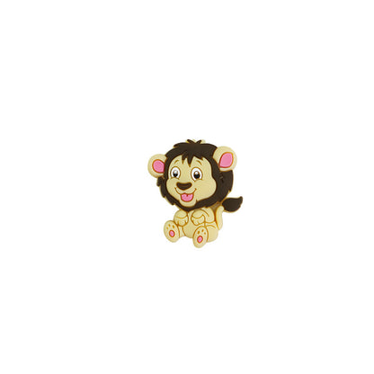 Silicone Focal Beads Animal Lion Cub Sitting Pose 10pcs 8
