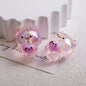 Plating Heart Acrylic Beads 27mm Transparent Cat Design 10pcs 8