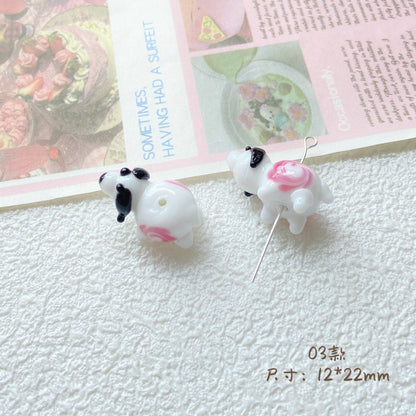Hand Painted Animal Series Lampwork Glass Beads 1pc Adorable Characters 6