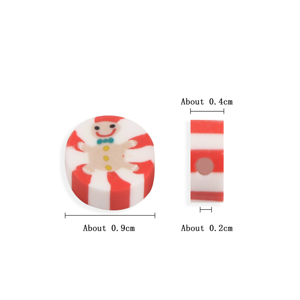 Christmas Clay Beads Polymer Colorful Snowmen Gifts Trees 100pcs 2