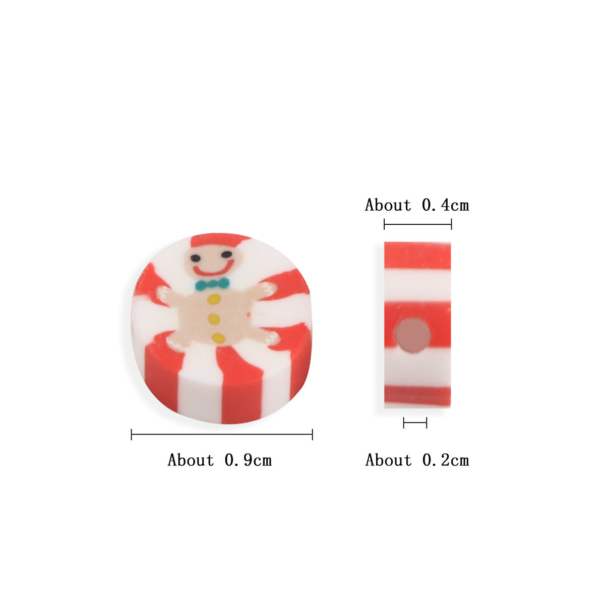 Christmas Clay Beads Polymer Colorful Snowmen Gifts Trees 100pcs 2