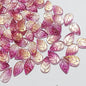 Czech Glass Beads Leaf 18mm Dark Blue Gradient Gold Shimmer 100pcs 15