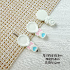 Spoon and Flower Metal Beads 15mm and 9mm Baking Painted 20pcs 6