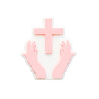 Silicone Focal Beads Pacifier Chain Open Hands Cross Design 20pcs 7