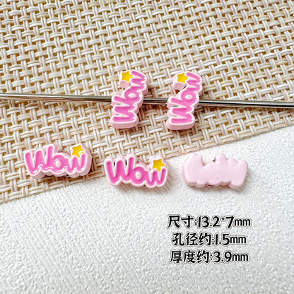Baking Painted WOW&YES Metal Beads 13mm 15mm Colorful Alloy 20pcs 7