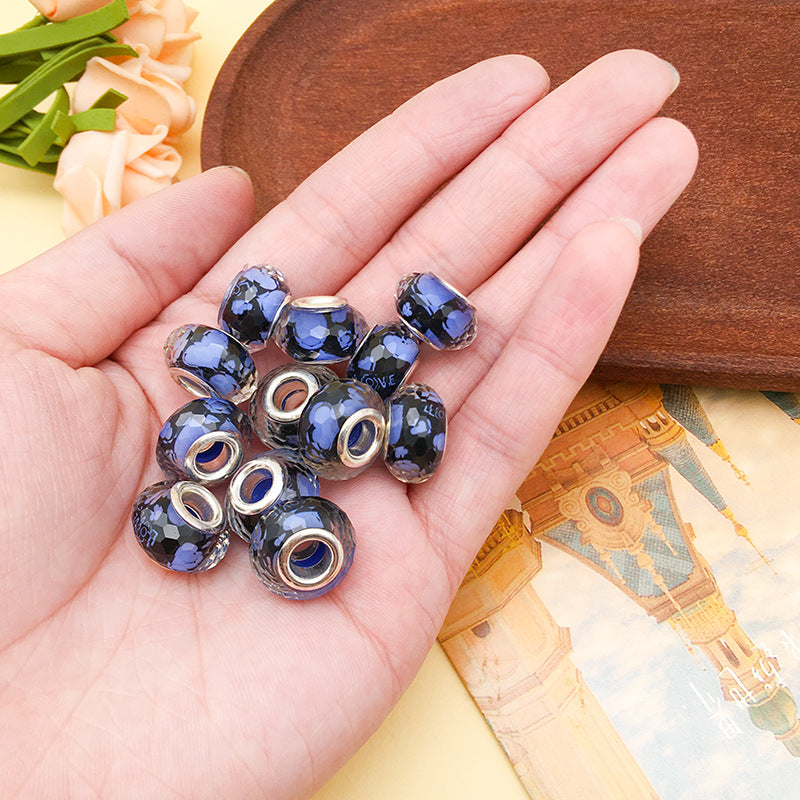 Blue Tone Resin Spacer Beads Mixed Shapes Multicolor 40pcs 5