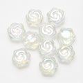 Electroplated Rose Glass Beads 16mm Transparent Iridescent 20pcs 6