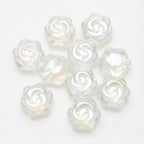 Electroplated Rose Glass Beads 16mm Transparent Iridescent 20pcs 6