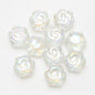 Electroplated Rose Glass Beads 16mm Transparent Iridescent 20pcs 6