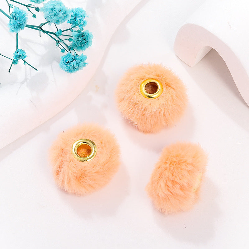 Fabric Fuzzy Abacus Spacer Beads 20mm Large Hole 50pcs 11
