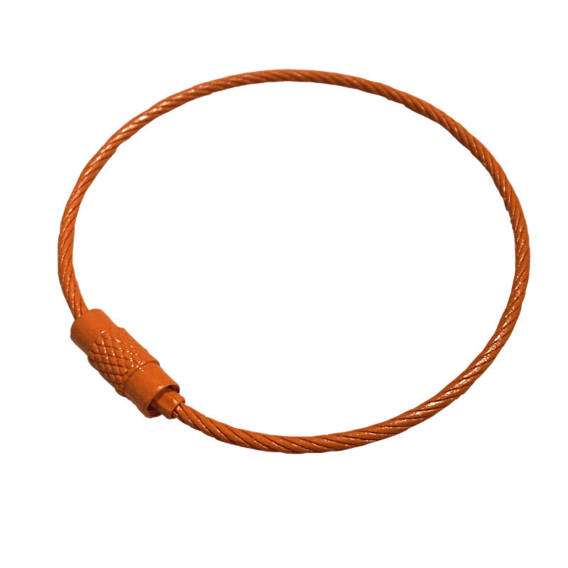 Spray Painted Steel Cable Keyrings Colorful Flexible Durable 20pcs 8