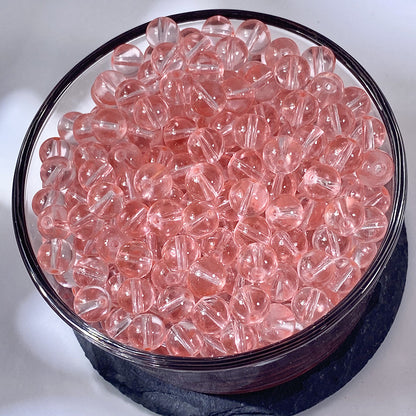 Ice Transparent Round Glass Beads 8mm Pastel Frosted Glow 100pcs 16