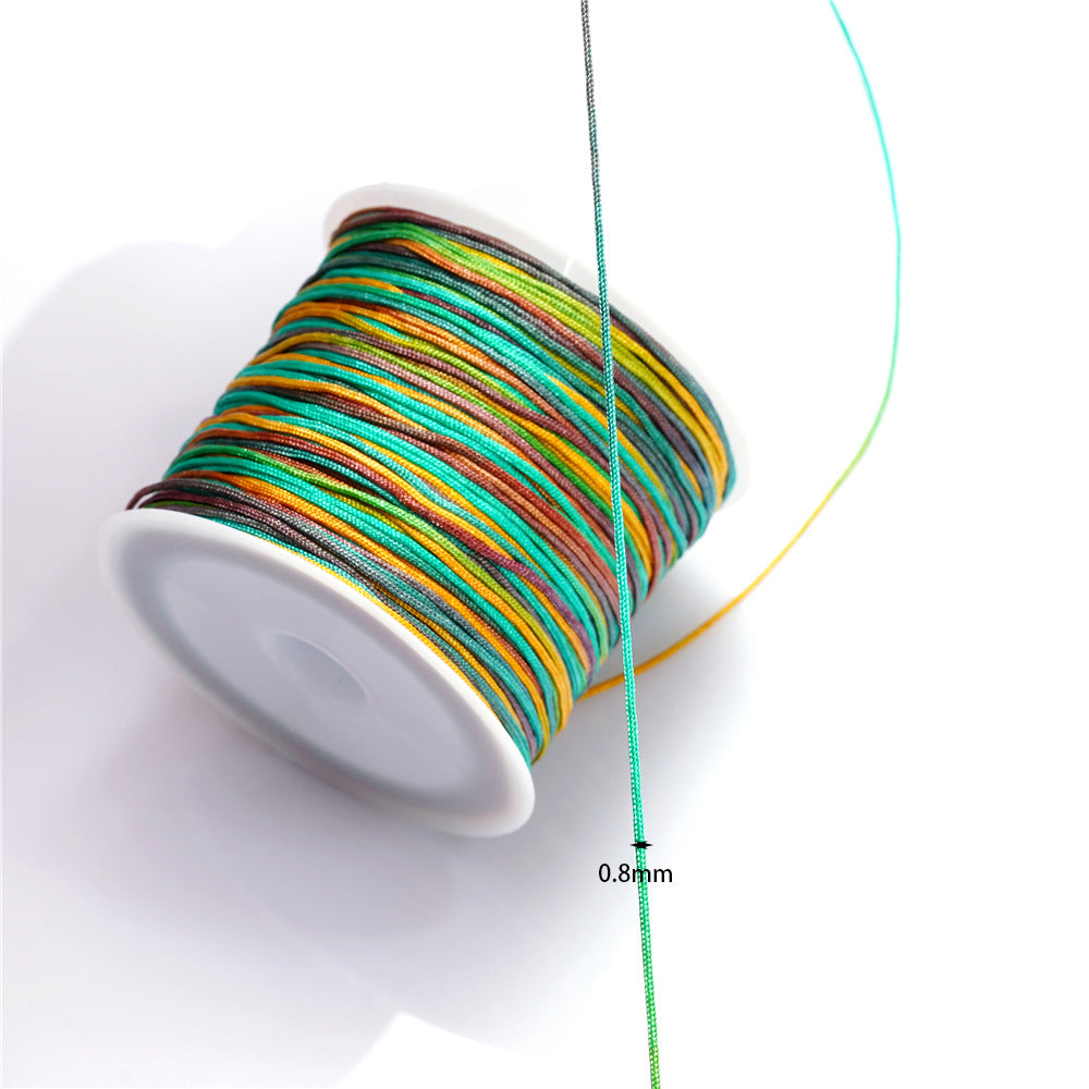Nylon Rainbow Variegated Beading Thread 0.8mm Diameter 60m Spool 5