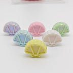 Glow Scallop Acrylic Beads 24mm Pastel Luminescent 50pcs 4