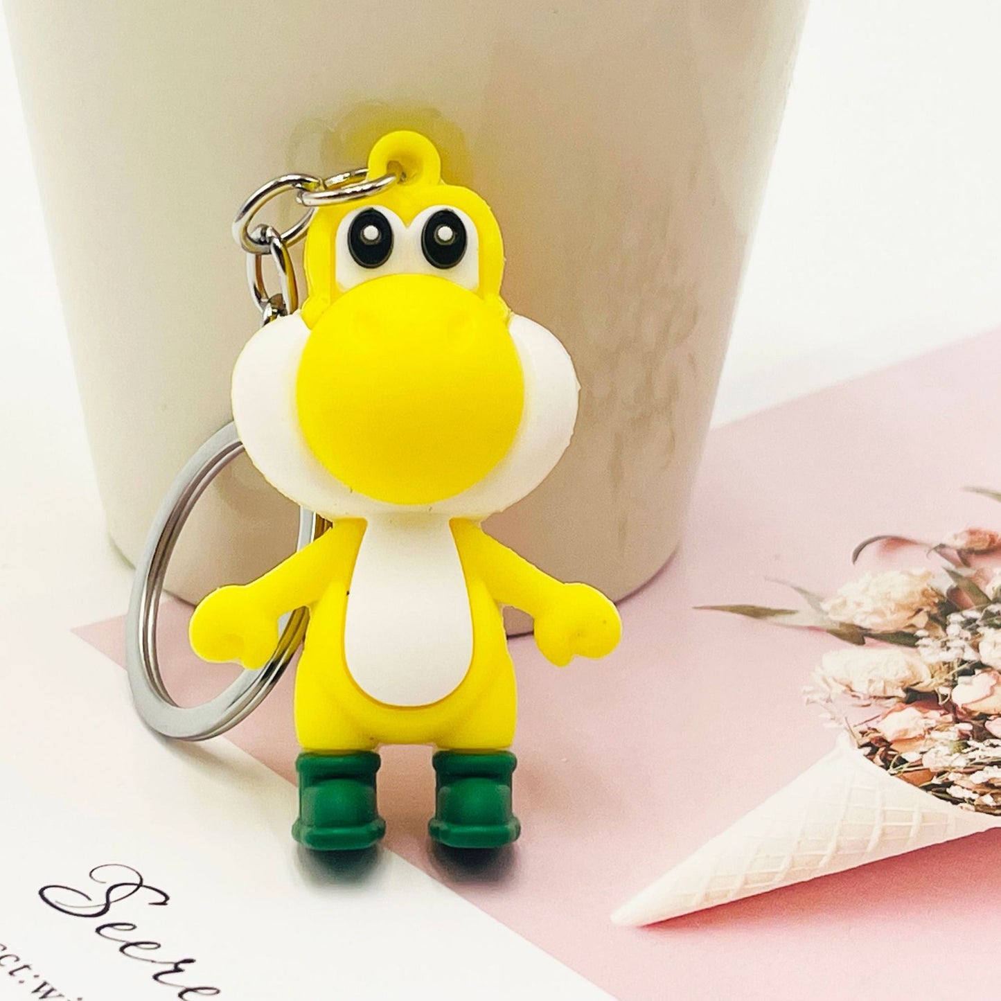PVC Dinosaur Keychain Cartoon Soft Rubber Cute Toy Charm 6
