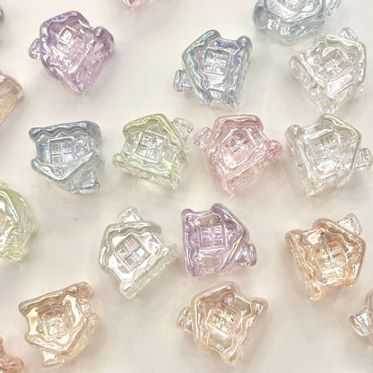 Transparent Snow House Acrylic Beads 20mm Assorted Colors 10pcs 3