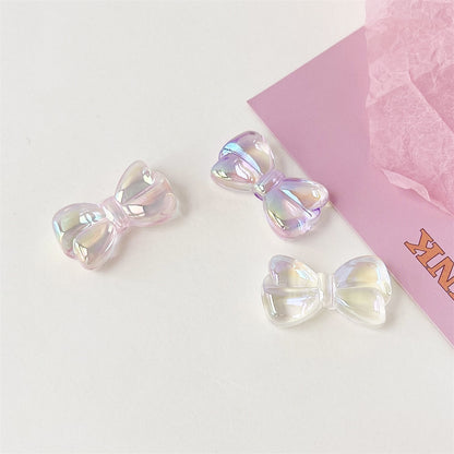 High Transparency Bow Acrylic Beads 16mm 29mm Pastel Rainbow 100pcs 2
